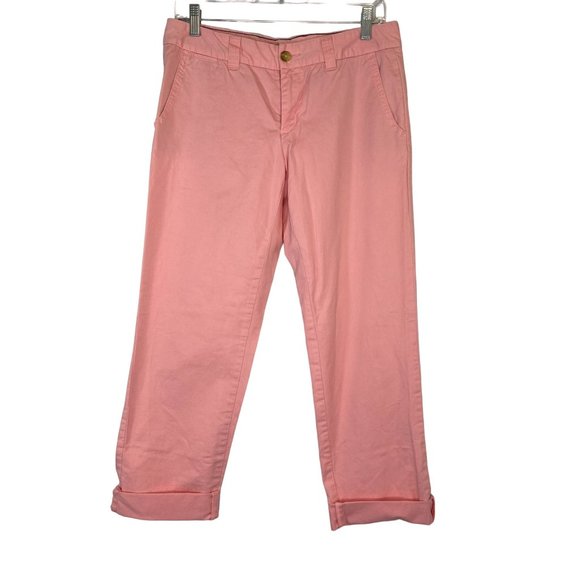 Tommy Hilfiger Pants - Tommy Hilfiger Cuffed Avery Pants Womens 6 Pink Straight-Leg Raw Hem Barbiecore